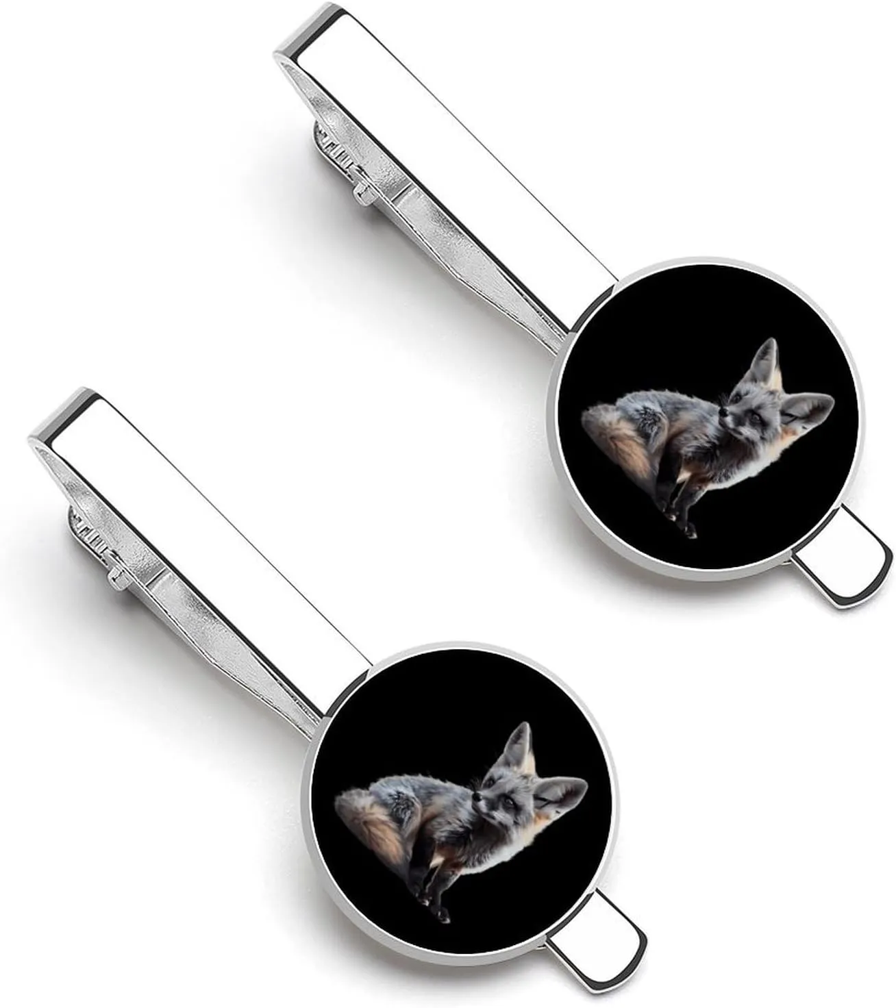 Bat-eared Fox Tie Clip Tack Pins Cufflinks Necktie Bar Pinch Business Wedding Clothing Accessories for Men Women