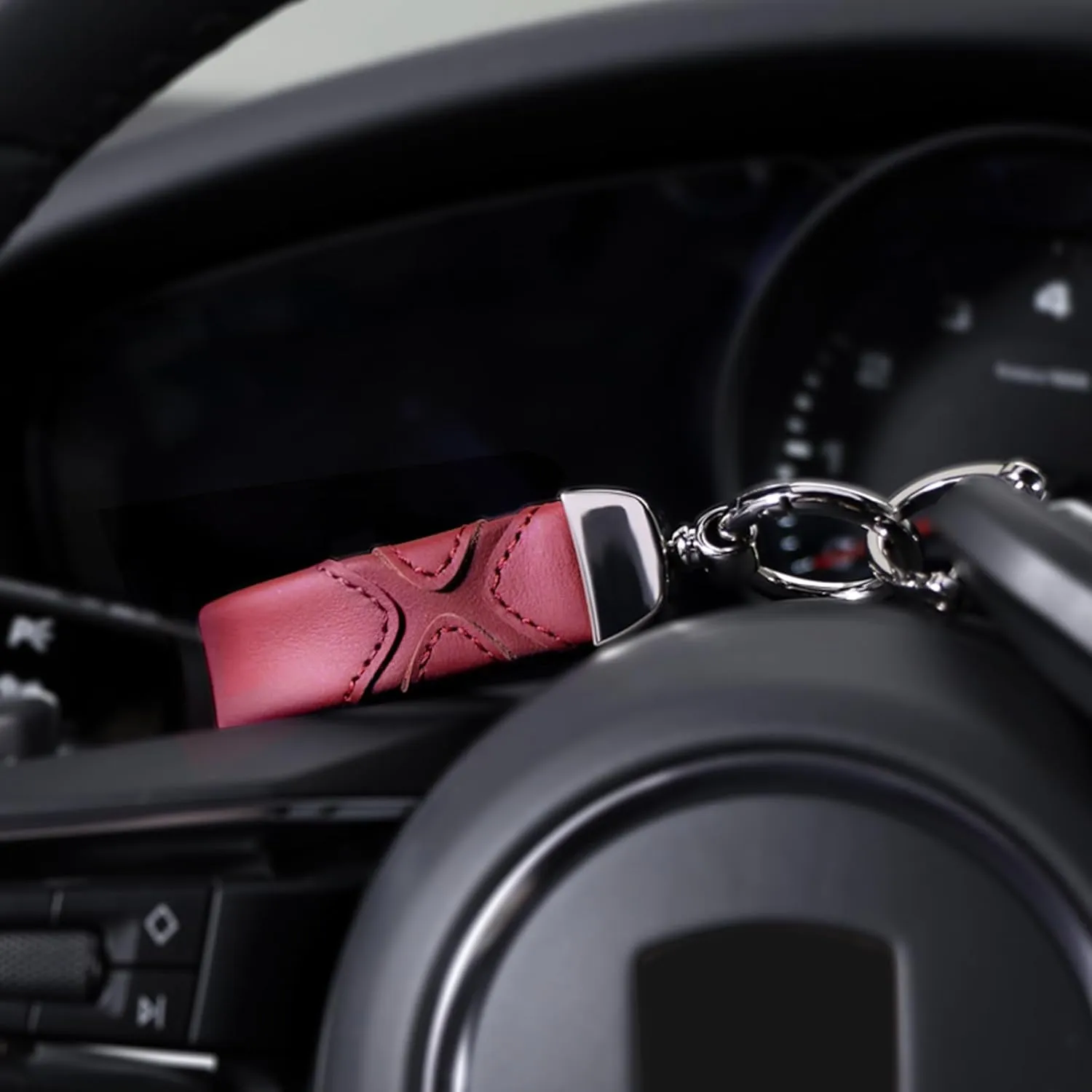 BETTERHUMZ Leather Suede Car Keychain,Key Chain Clip for Alcantara, Anti-Lost D-Ring for Men and Women Car Accessories