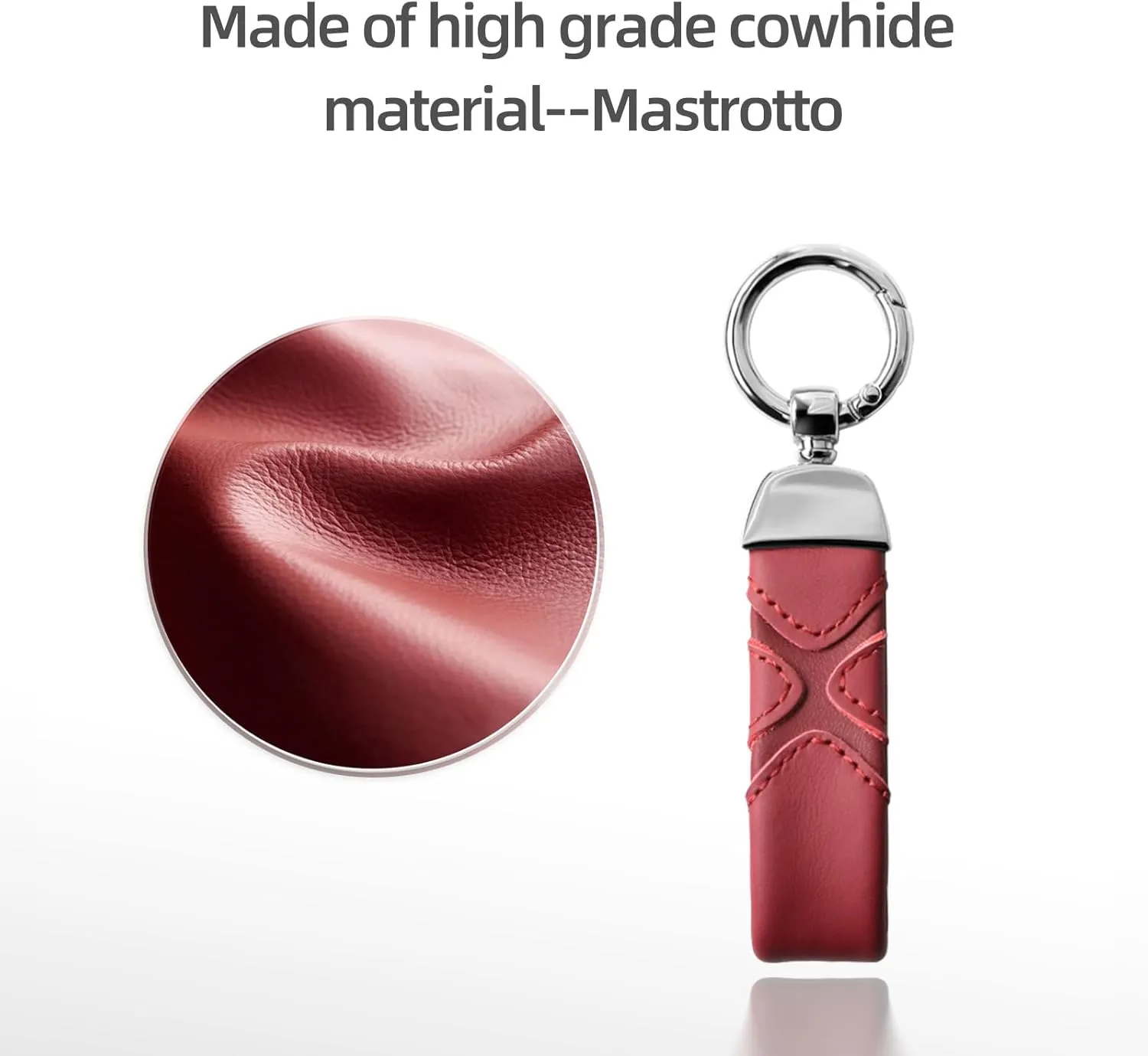 BETTERHUMZ Leather Suede Car Keychain,Key Chain Clip for Alcantara, Anti-Lost D-Ring for Men and Women Car Accessories