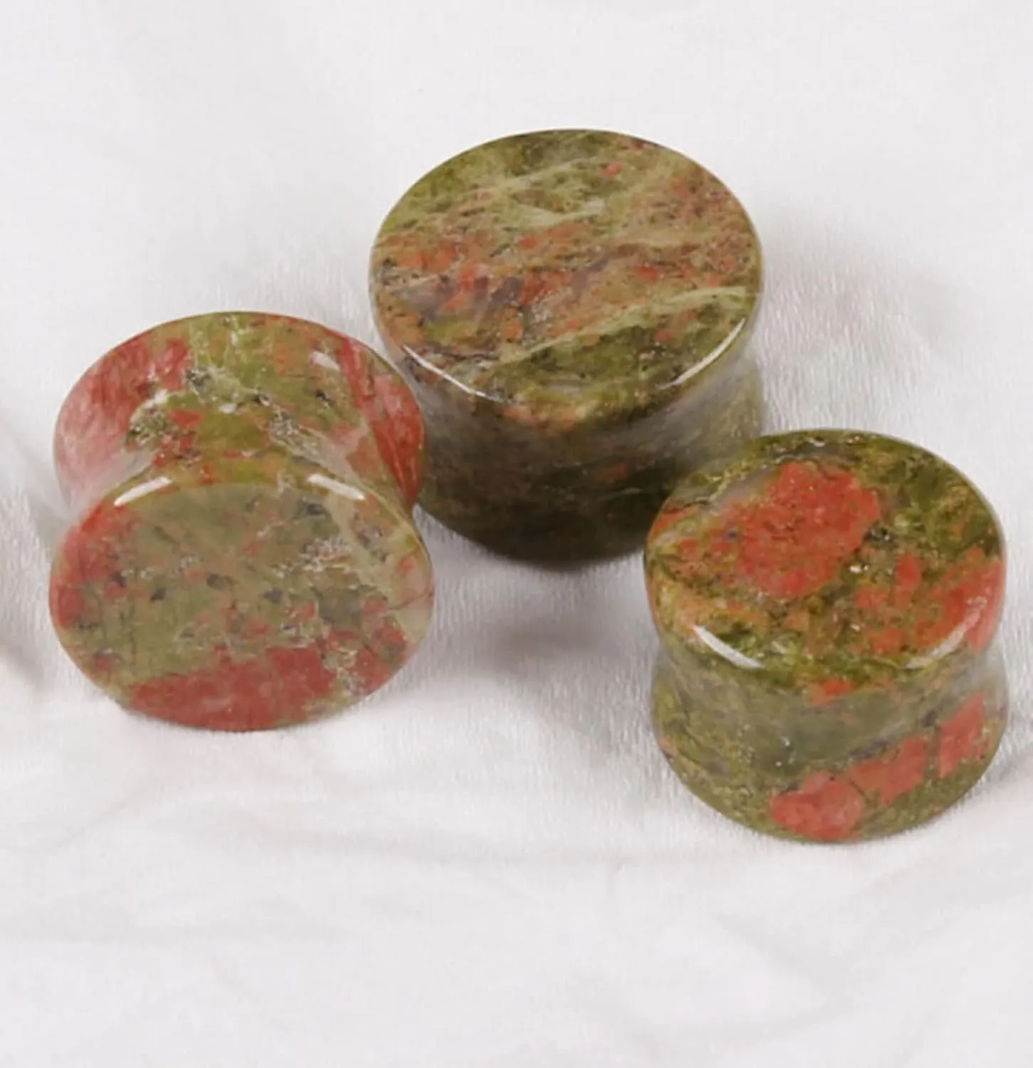 Beydodo Stone Ear Tunnels and Plugs, Earring Gauges for Men Double Flared Smooth Colorful Stone