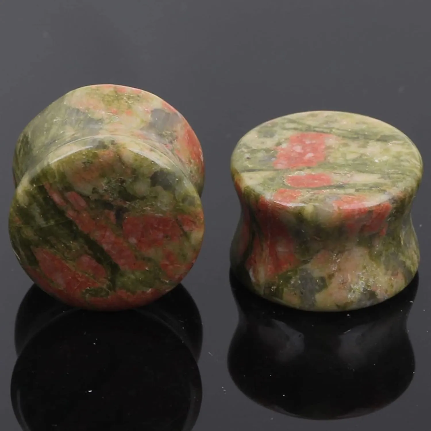 Beydodo Stone Ear Tunnels and Plugs, Earring Gauges for Men Double Flared Smooth Colorful Stone