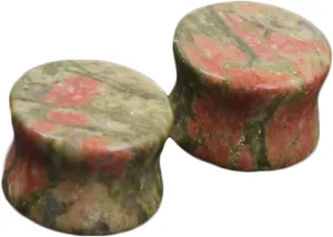 Beydodo Stone Ear Tunnels and Plugs, Earring Gauges for Men Double Flared Smooth Colorful Stone