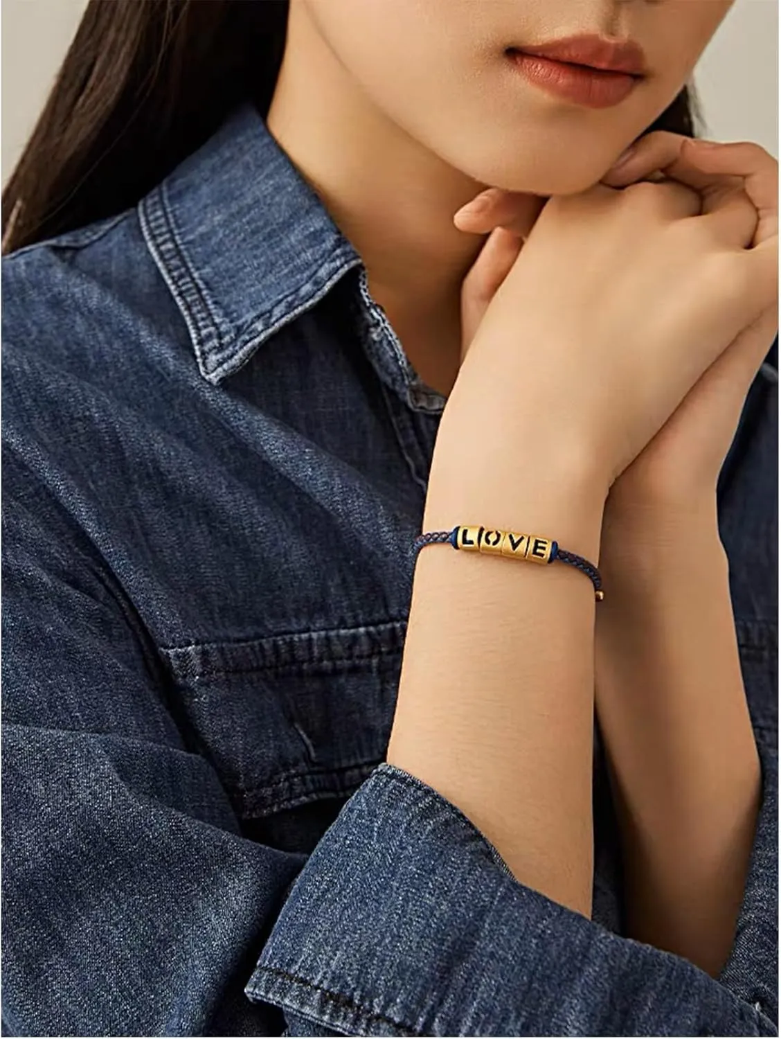 Bi-directional Buckle Rope Initial Bracelet, Gold Plated Bracelet with Letter, Alphabet Bracelets, Gifts for Women Men