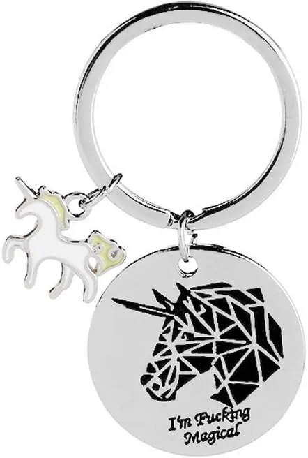 Blerameng Unicorn Keychain Women Handbag Charm Car Keychain Pendant Keyring