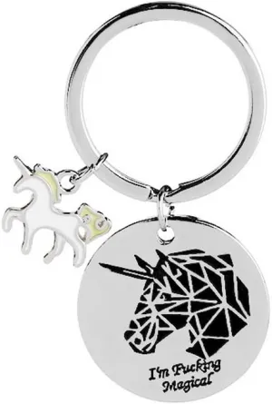 Blerameng Unicorn Keychain Women Handbag Charm Car Keychain Pendant Keyring
