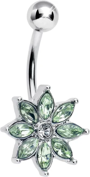 Body Candy Womens 14G 316L Stainless Steel Navel Ring Piercing Flower Elegance Bloom Mens Belly Button Ring