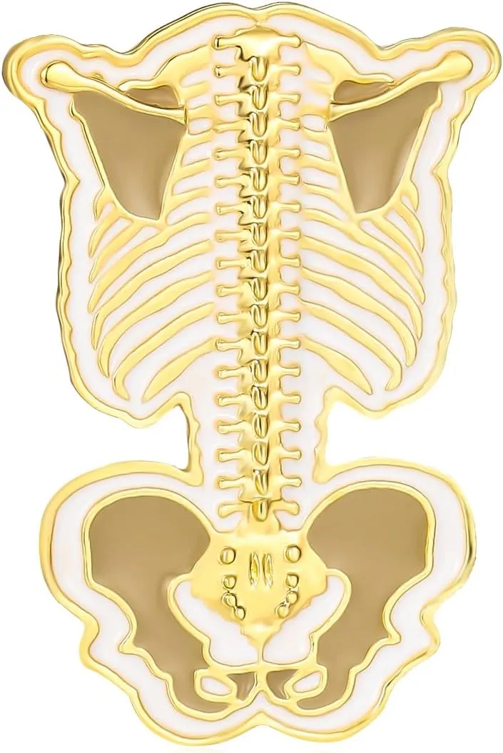 Bone Enamel Brooch Medical Orthopedics Spine Pin for Doctor Nurse Backpack Lapel Badge Gifts