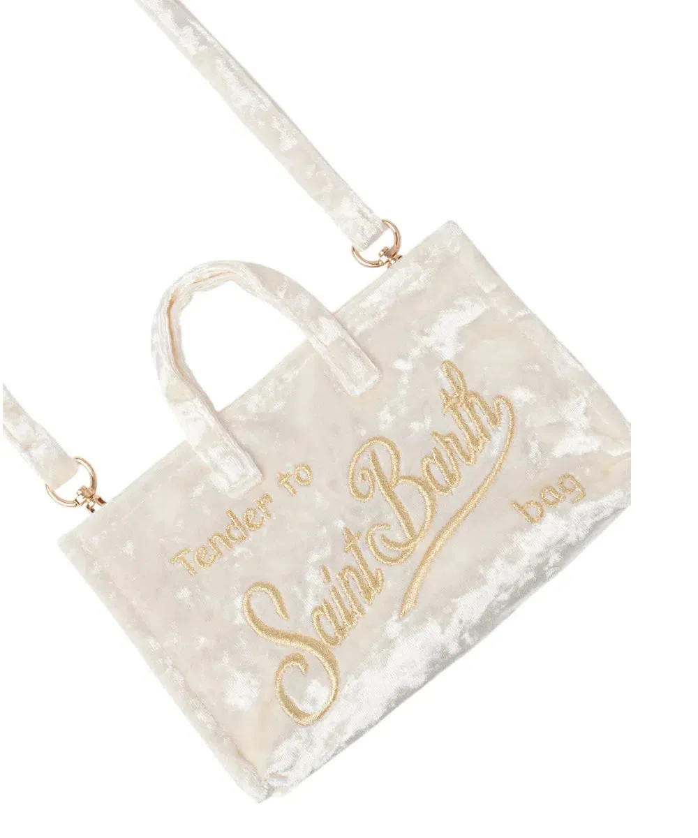 Borsa per Telefono in Velluto con Ricamo Logo Saint Barth