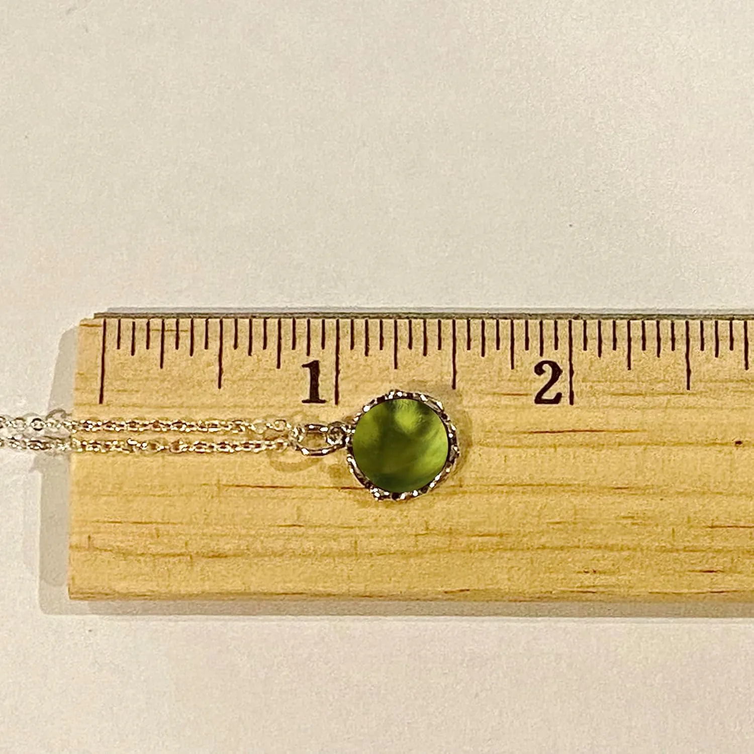 Bottled Up Designs Handmade Vintage Necklace, Recycled Wine Bottle, Sterling Silver, Eco Friendly, Made in USA, Birthday Gifts, Mothers Day, Women, Anniversary (Olive Wine Bottle)