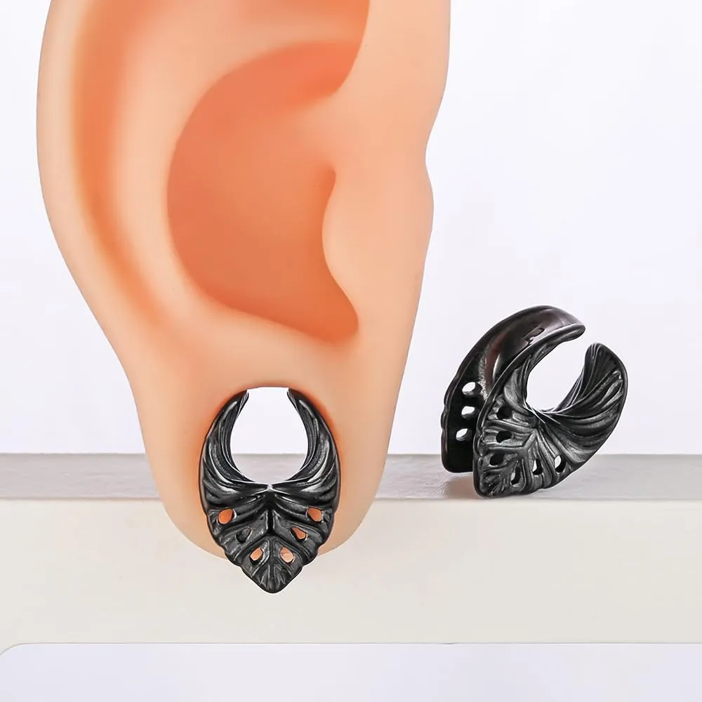 Casvort 2 PCS Hypoallergenic 0G-5/8 Vintage Unique Saddle Plugs 316 Surgical Stainless Steel Comfortable Ear Tunnels Plugs Body Piercing Jewelry