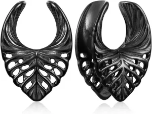 Casvort 2 PCS Hypoallergenic 0G-5/8 Vintage Unique Saddle Plugs 316 Surgical Stainless Steel Comfortable Ear Tunnels Plugs Body Piercing Jewelry