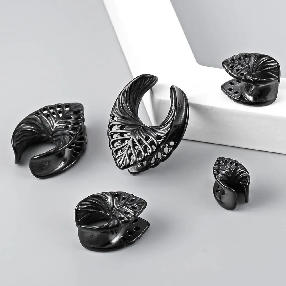 Casvort 2 PCS Hypoallergenic 0G-5/8 Vintage Unique Saddle Plugs 316 Surgical Stainless Steel Comfortable Ear Tunnels Plugs Body Piercing Jewelry