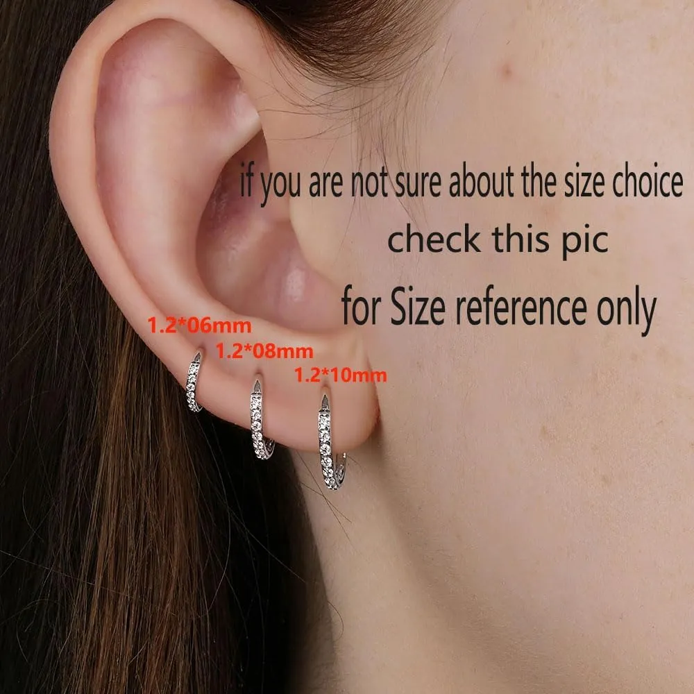 Casvort 5/10 PCS 16G Seamless Septum Nose Piercing Rings Zirconia Segment Tragus Hoop Rings 316 Stainless Steel Helix Ring Stack Clickers Ear Plugs Hangers Women Body Jewelry