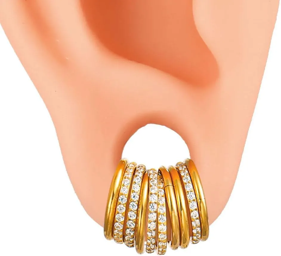 Casvort 5/10 PCS 16G Seamless Septum Nose Piercing Rings Zirconia Segment Tragus Hoop Rings 316 Stainless Steel Helix Ring Stack Clickers Ear Plugs Hangers Women Body Jewelry