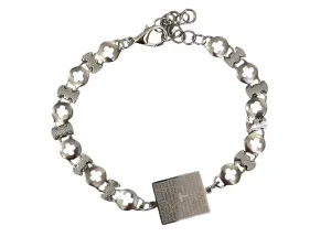 Catholic Cross Bracelet Our Father Prayer Pendant Adjustable Stainless Chain Bracelet