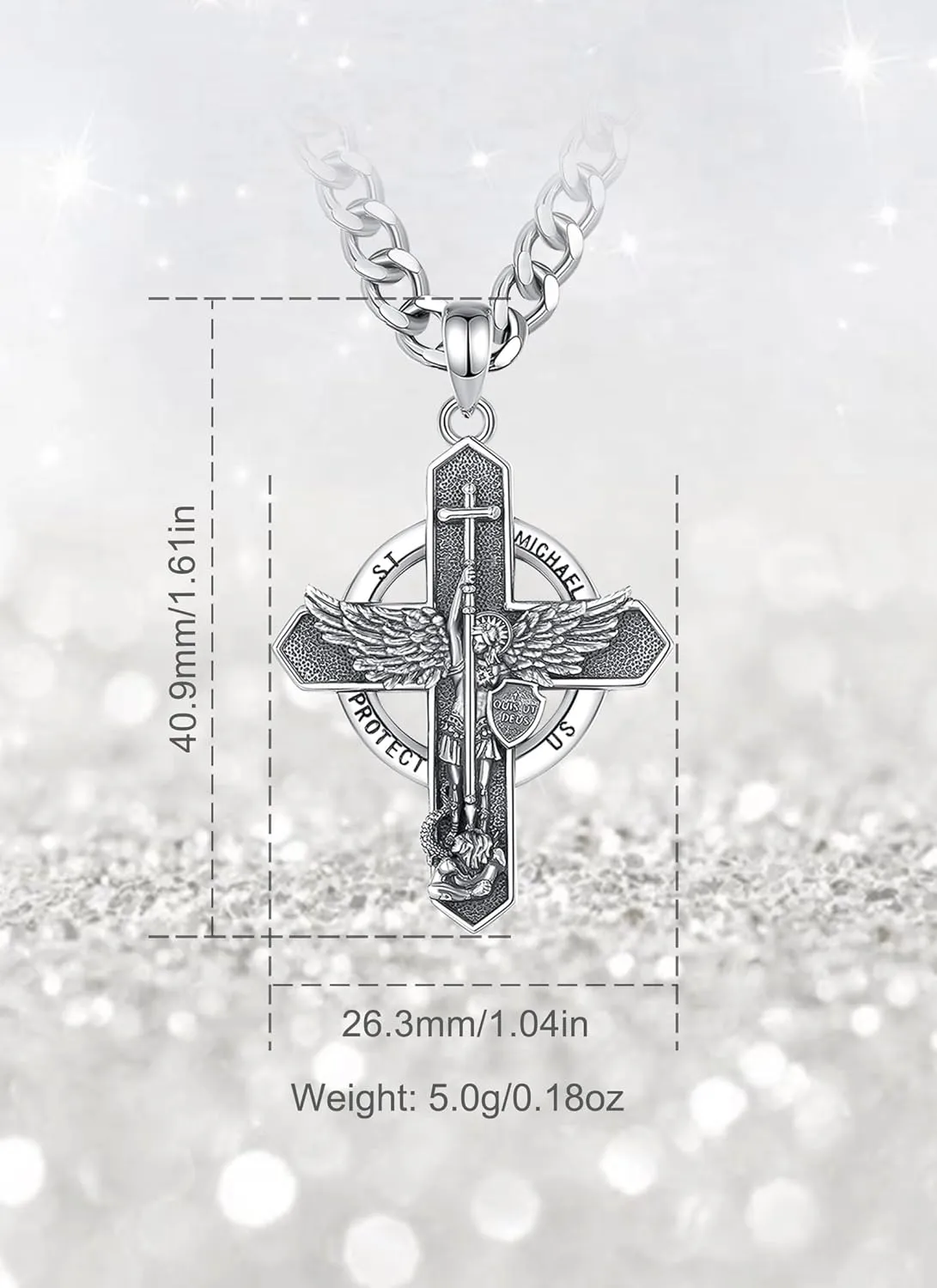 CELESTIA 925 Sterling Silver St. Michael/St. Christopher/St. Benedict/St. Gabriel/Virgin Mary/Jesus/Caravaca/Metatron/Seal of Seven Archangel Medals for Men Women Religious Gifts