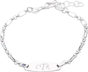 Cherished Moments Girls Sterling Silver Oval Children's CTR "Choose The Right" Bracelet for LDS Baptism Gift, Religious Jewelry for Kids (6-12 Years)