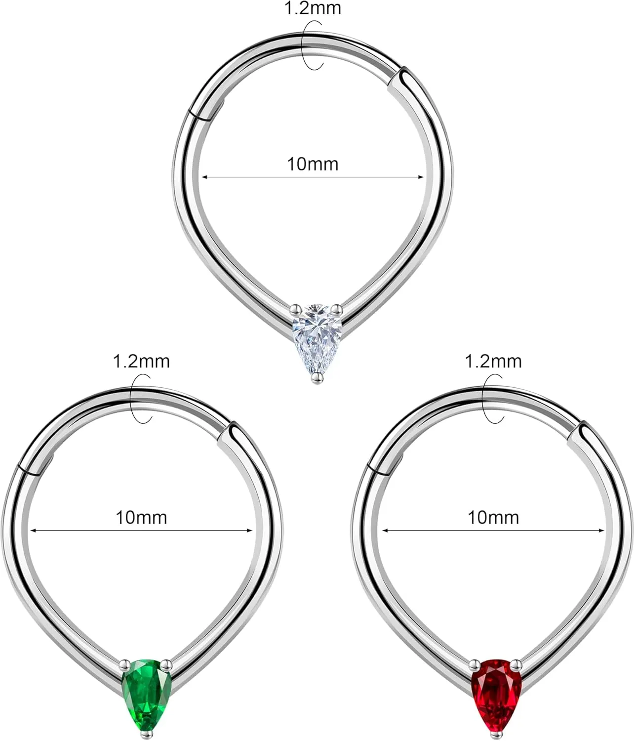 Christmas Nose Rings Studs Septum Hoop for Women L Shaped Corkscrew Nose Ring Christmas Elements Body Piercing Jewelry