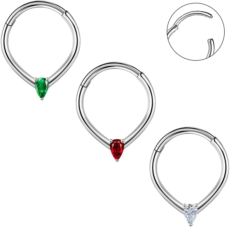 Christmas Nose Rings Studs Septum Hoop for Women L Shaped Corkscrew Nose Ring Christmas Elements Body Piercing Jewelry