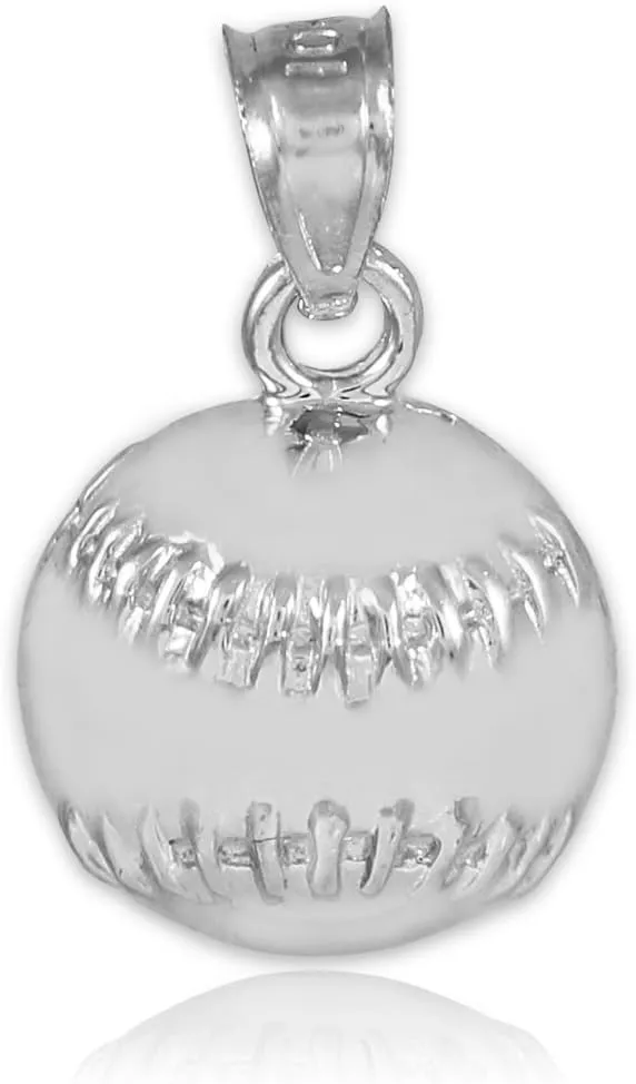 Claddagh Gold Baseball/Softball Sterling Silver Sports Charm Pendant Necklace