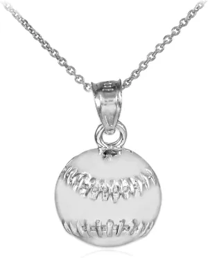 Claddagh Gold Baseball/Softball Sterling Silver Sports Charm Pendant Necklace