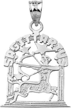 Claddagh Gold Twelve Constellation Horoscope Zodiac Charm Pendant - Your Choice of Astrology Sign in .925 Sterling Silver