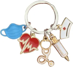COLORFUL BLING Nurse Gifts Nurse Keychain Syringe Stethoscope Keyring Doctor Graduation Gifts Nurses Week Appreciation Gifts