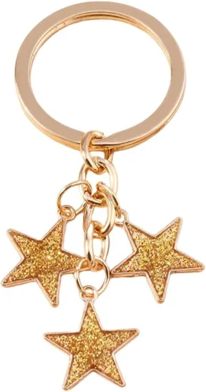 COLORFUL BLING Star Charms Enameled Keychain Glitter Star Chain Tassel Keyring Purse Bag Accessories
