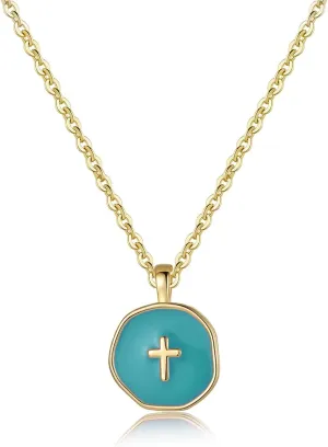 Colorful Cross Necklace for Women Girls, Valentines Day | Birthday | First Communion | Christmas Gift | Easter Gifts