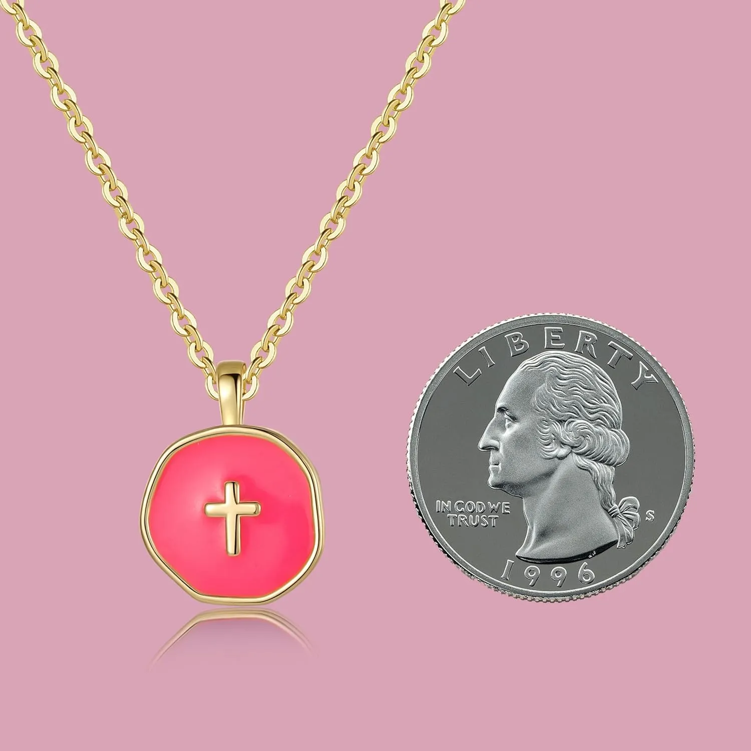 Colorful Cross Necklace for Women Girls, Valentines Day | Birthday | First Communion | Christmas Gift | Easter Gifts