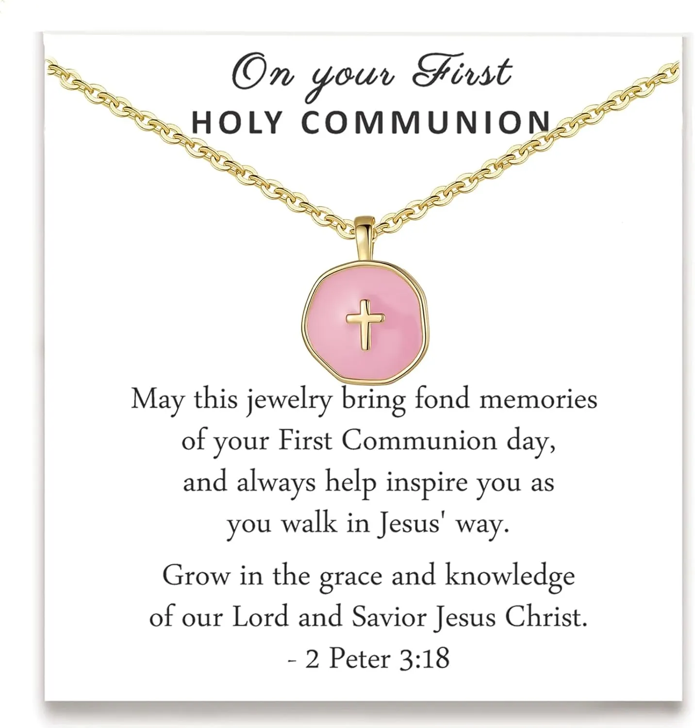 Colorful Cross Necklace for Women Girls, Valentines Day | Birthday | First Communion | Christmas Gift | Easter Gifts