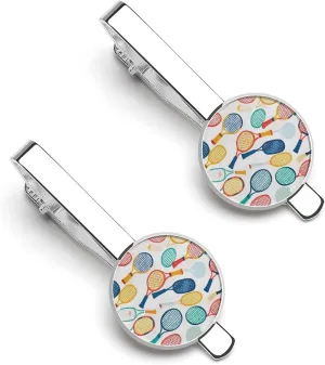 Colorful Pickles Ball Tie Clip Tack Pins Cufflinks Necktie Bar Pinch Business Wedding Clothing Accessories for Men Women