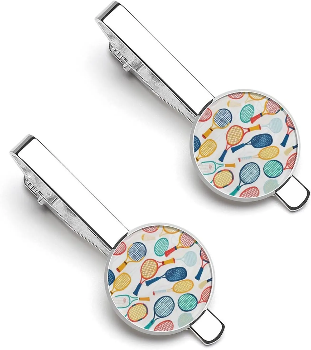 Colorful Pickles Ball Tie Clip Tack Pins Cufflinks Necktie Bar Pinch Business Wedding Clothing Accessories for Men Women