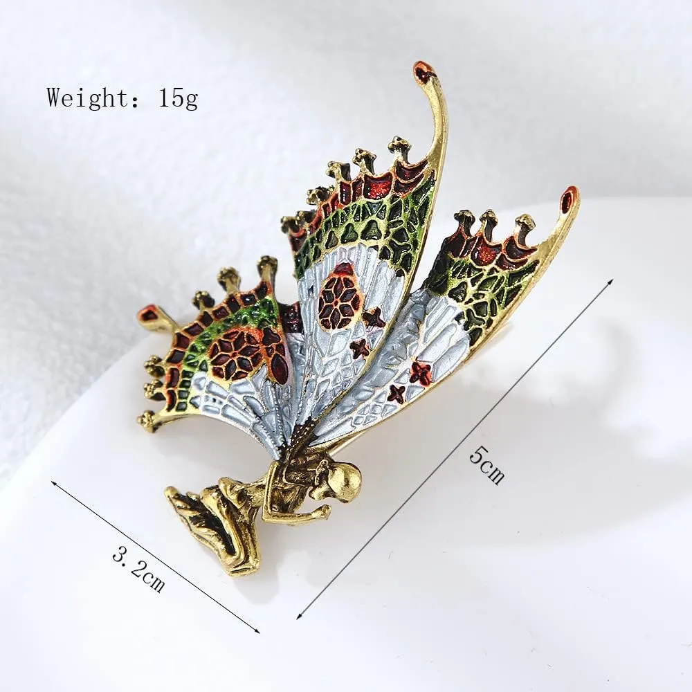 Colorful Rhinestone Butterfly Brooch Pin, Enamel Insect Suit Pin Crystal Angel Lapel Pin Jewelry for Women Girls