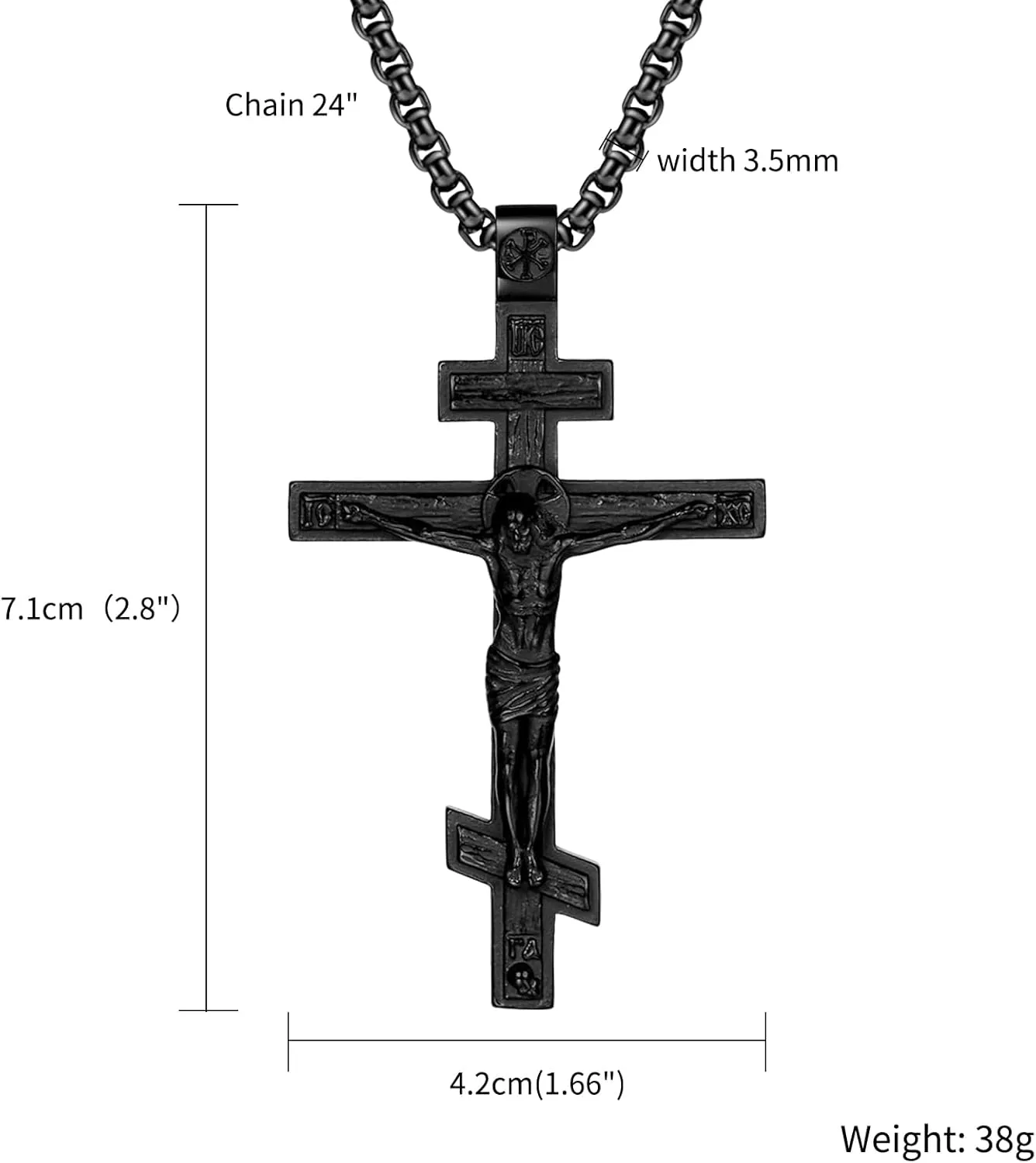 Cross Necklace for Men Stainless Steel Celtic/Orthodox/Armor of God Shield Viking Cross Pendant Crucifix Necklace Faith Christian Religious Jewelry for Him