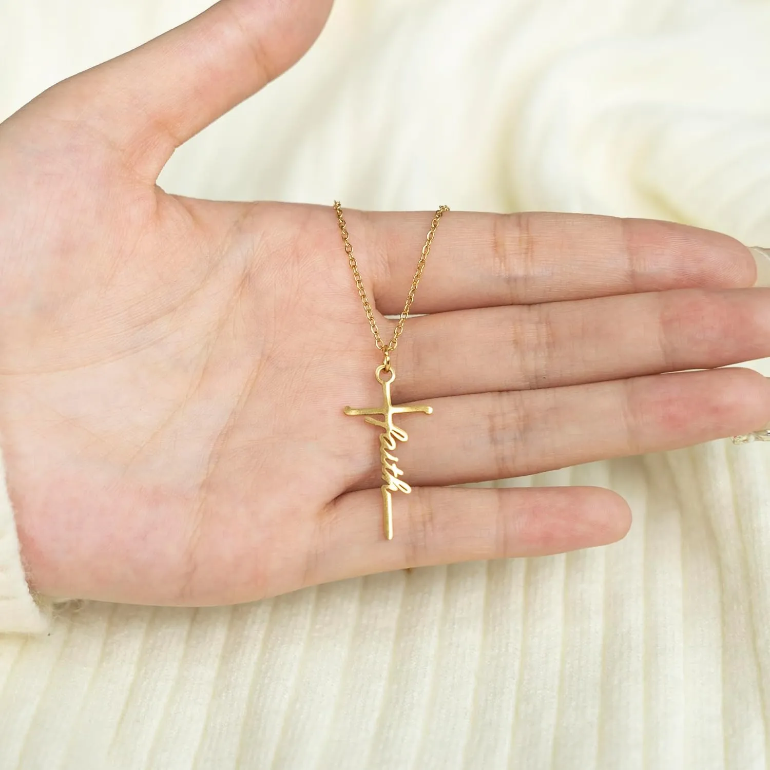 Cross Necklace Gift for Her, Religious Pendant for women, for birthday or Any Special Occasion from, Faith Necklace with Message Card
