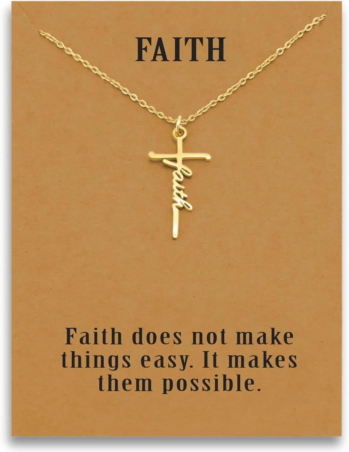 Cross Necklace Gift for Her, Religious Pendant for women, for birthday or Any Special Occasion from, Faith Necklace with Message Card