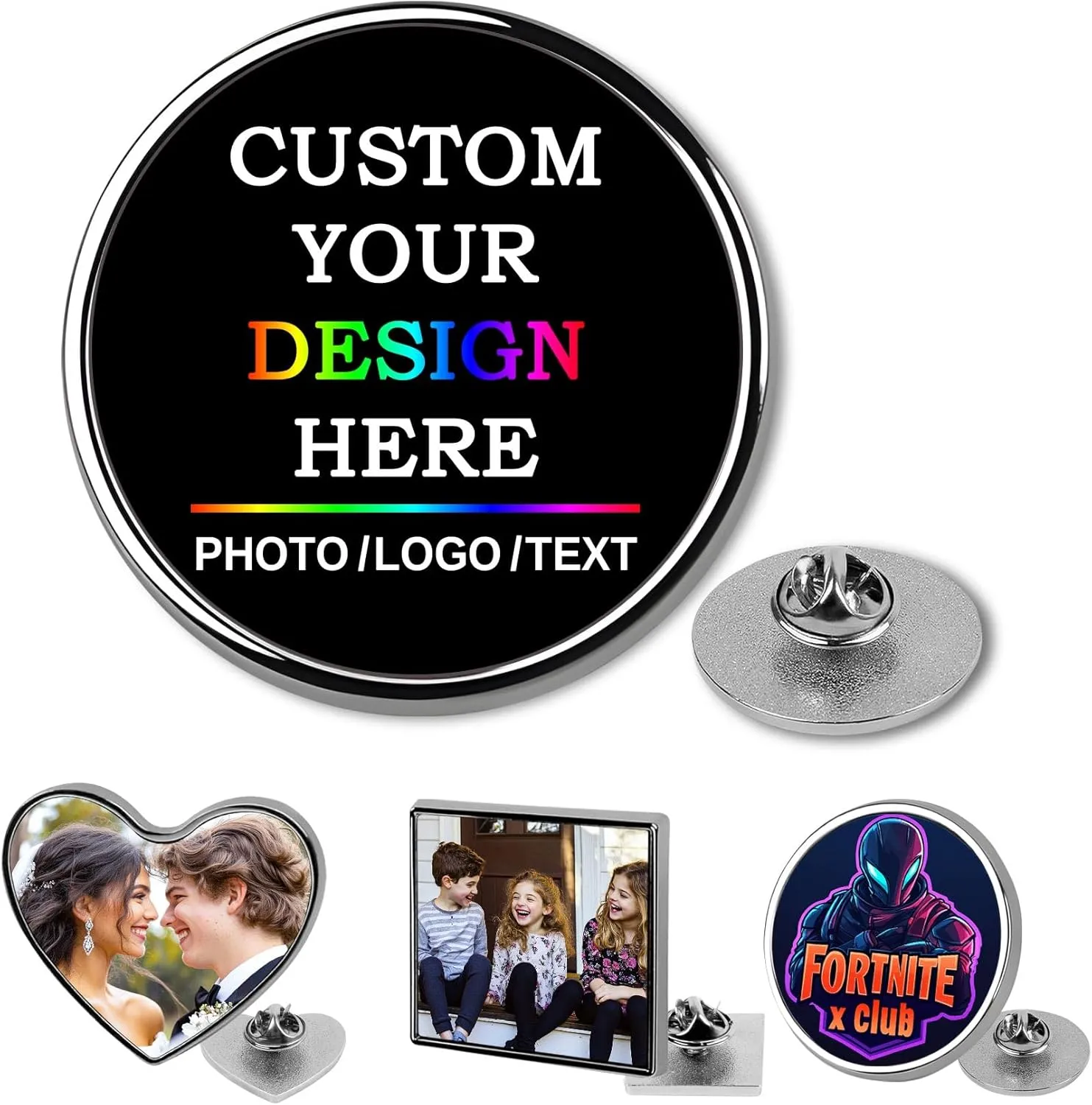 Custom Pins  Design Your Own Personalized Lapel Badge with Your Text, Logo, or Image