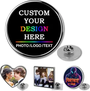 Custom Pins  Design Your Own Personalized Lapel Badge with Your Text, Logo, or Image