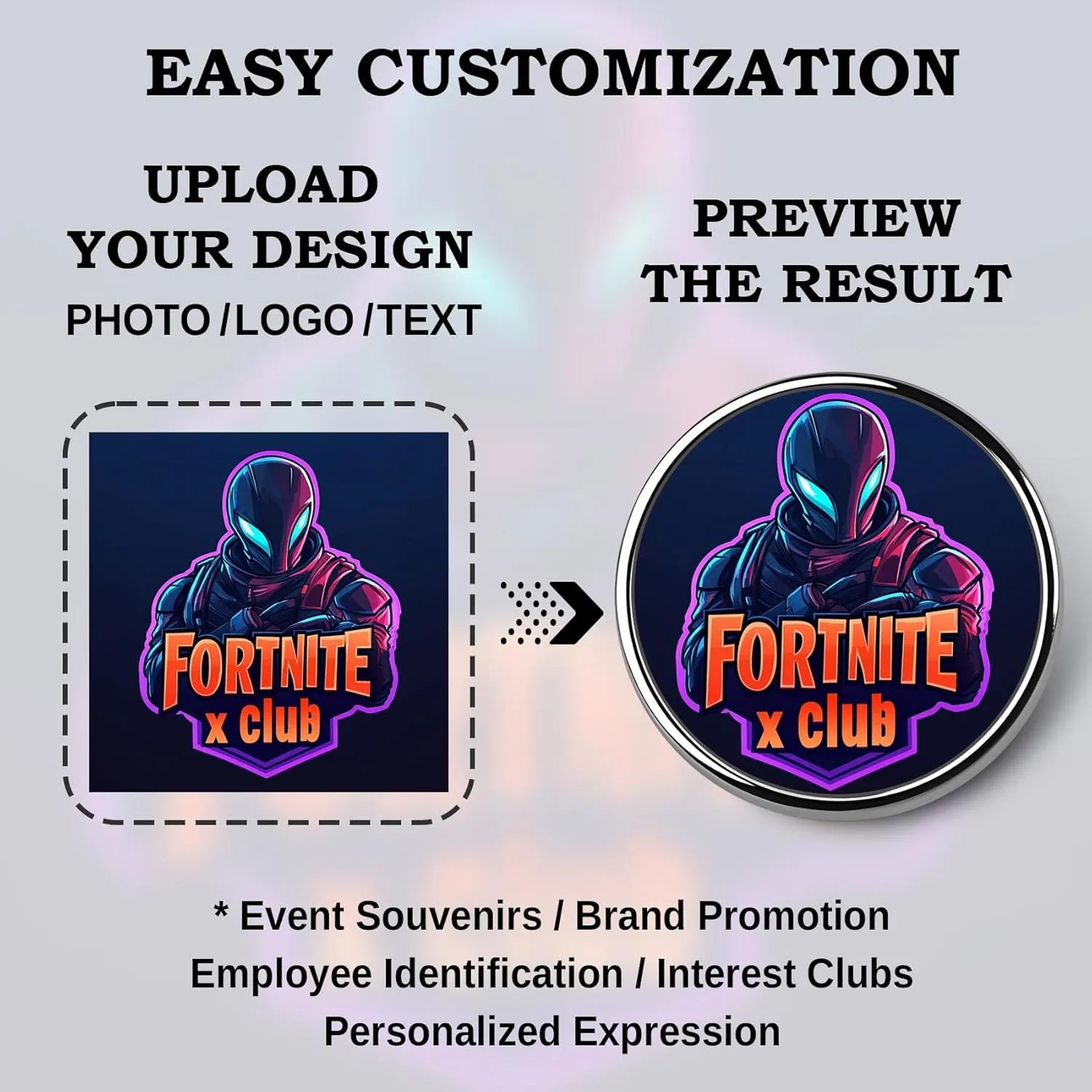 Custom Pins  Design Your Own Personalized Lapel Badge with Your Text, Logo, or Image
