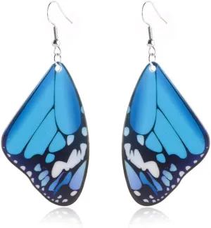 Cute Colorful Butterfly Wing Dangle Earring Boho Arylic Animals Shape Teal Purple Monarch for Women