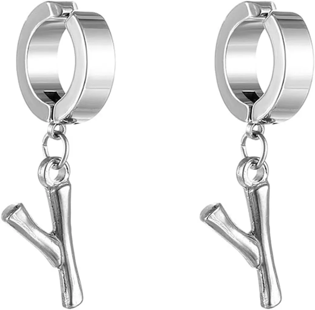 Cute Earrings, Silver Earring Ear Cuff Stainless Steel Letter Y for Women Jewelry Gifts Wedding