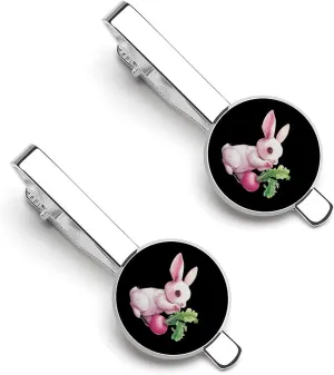Cute Rabbit Tie Clip Tack Pins Cufflinks Necktie Bar Pinch Business Wedding Clothing Accessories for Men Women