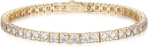 D Color VVS1 Clarity Moissanite Tennis Bracelet for Women, Really Authentic Solid 925 Sterling Silver, 5.5-7.5inch (14-19cm), Birthday Anniversary Valentines Mothers Day Ideal Gift for Her