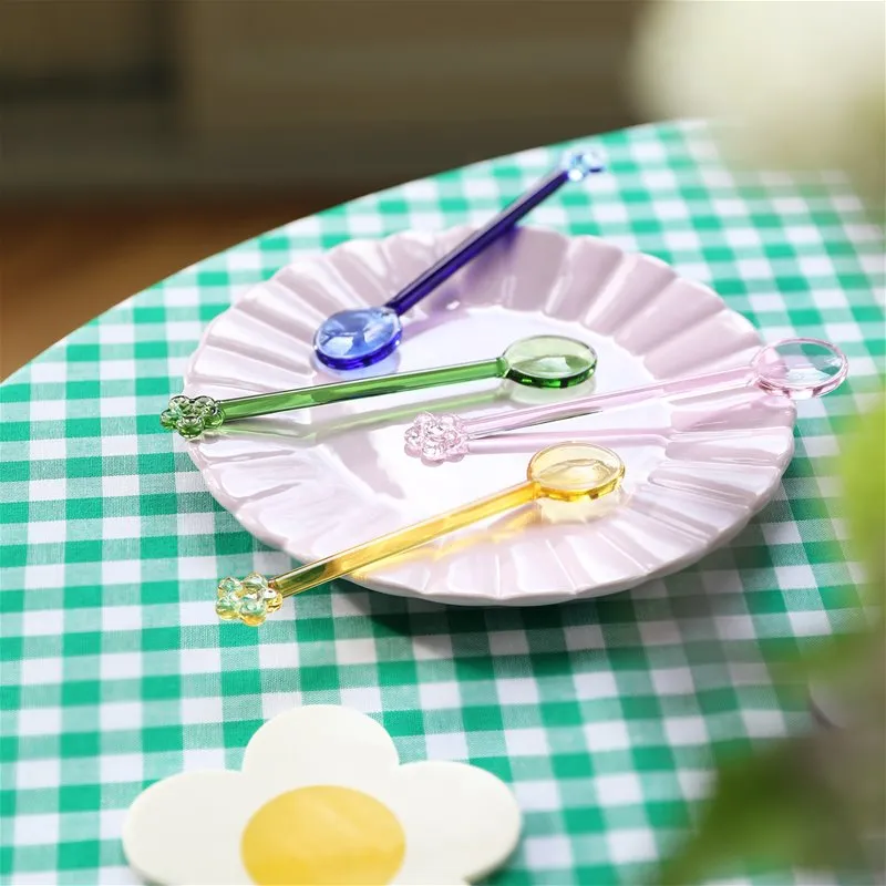 Daisy Glass Spoon | Set of 4