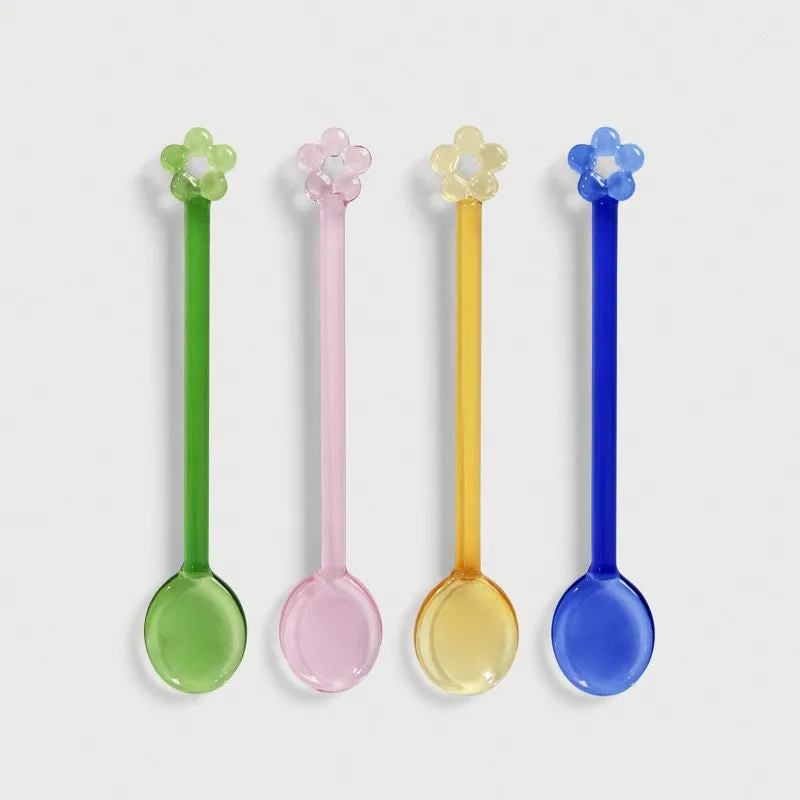 Daisy Glass Spoon | Set of 4