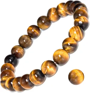 DAZCOLO 8mm Natural Gemstone Stretch Bracelet, Handmade Unisex Crystal Bracelets for Meditation, Yoga, Spiritual Healing & Positive Energy