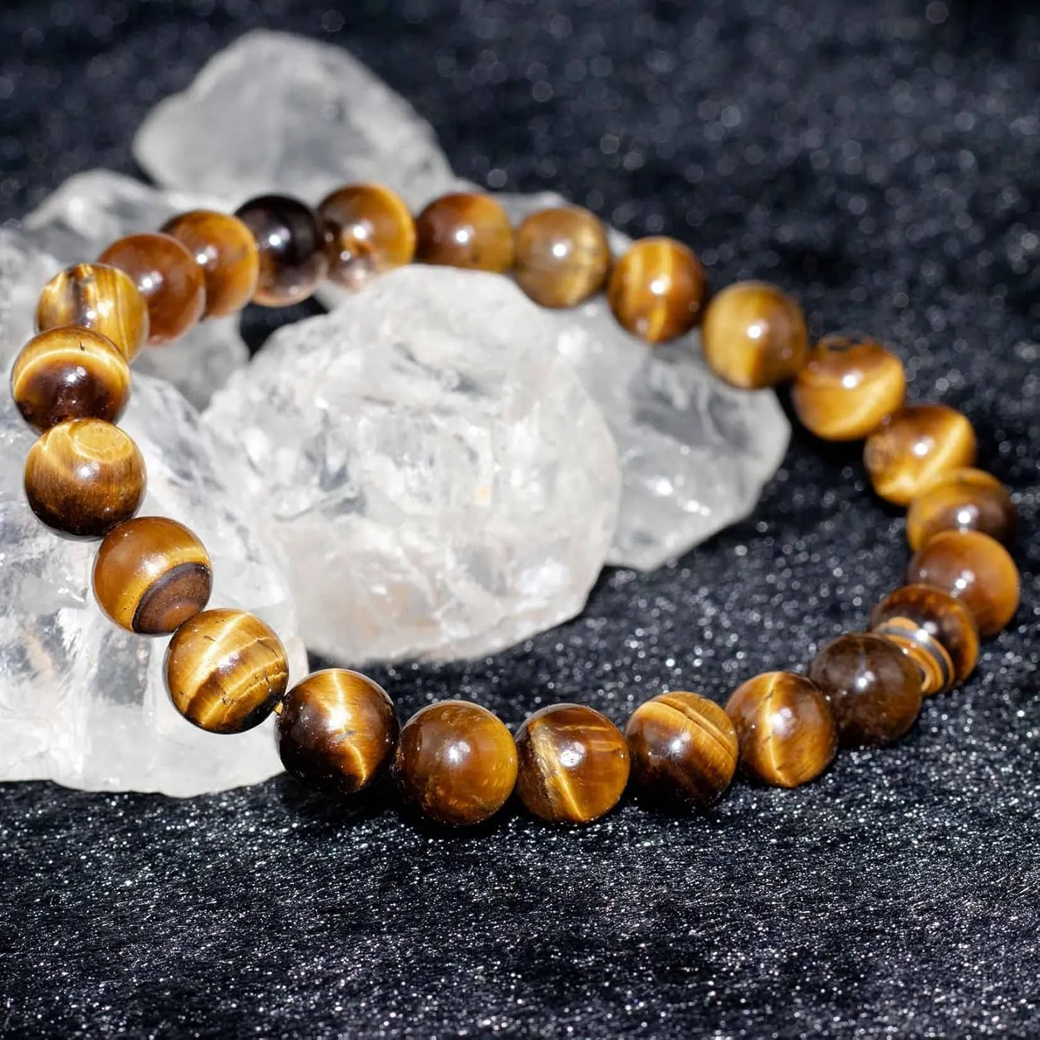 DAZCOLO 8mm Natural Gemstone Stretch Bracelet, Handmade Unisex Crystal Bracelets for Meditation, Yoga, Spiritual Healing & Positive Energy