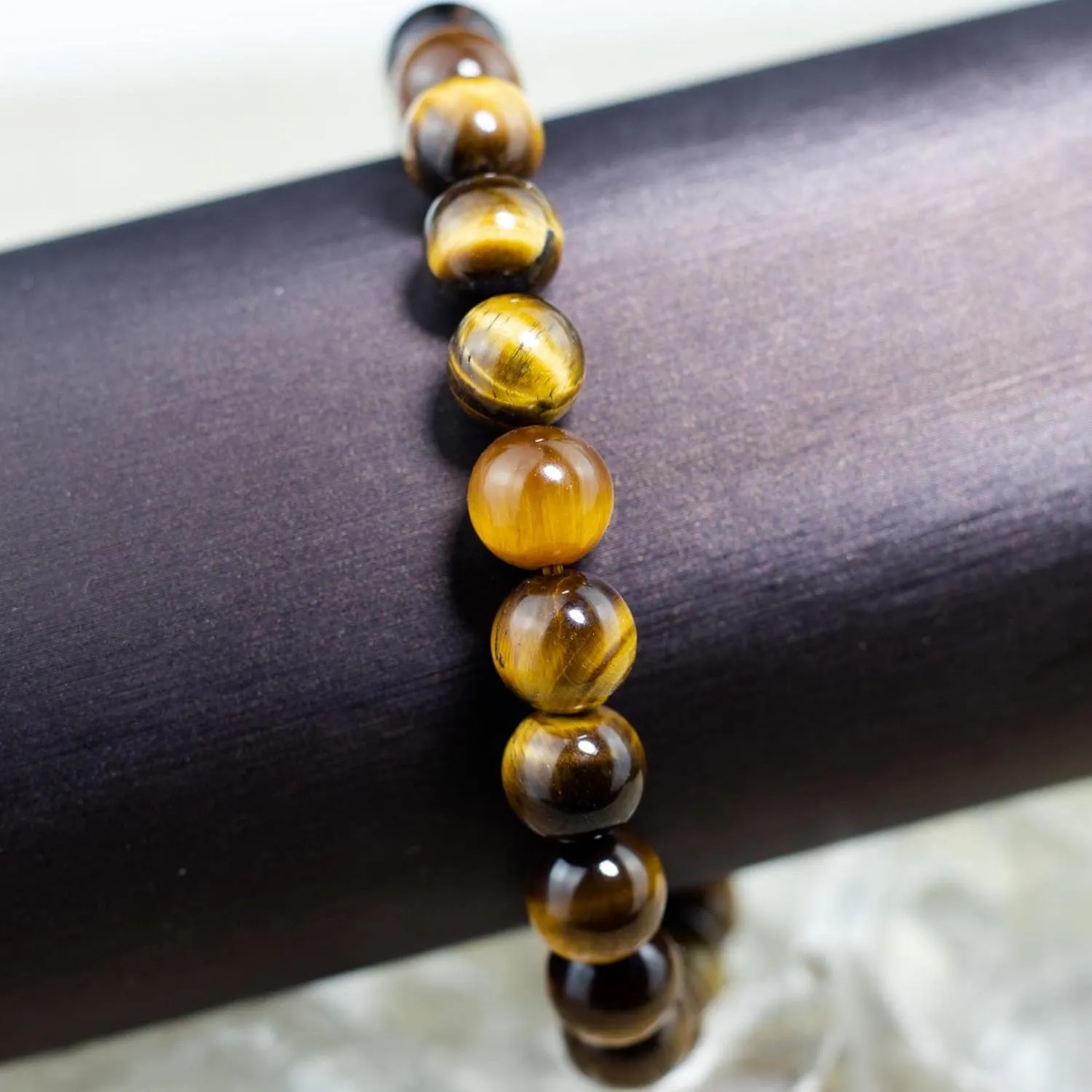 DAZCOLO 8mm Natural Gemstone Stretch Bracelet, Handmade Unisex Crystal Bracelets for Meditation, Yoga, Spiritual Healing & Positive Energy