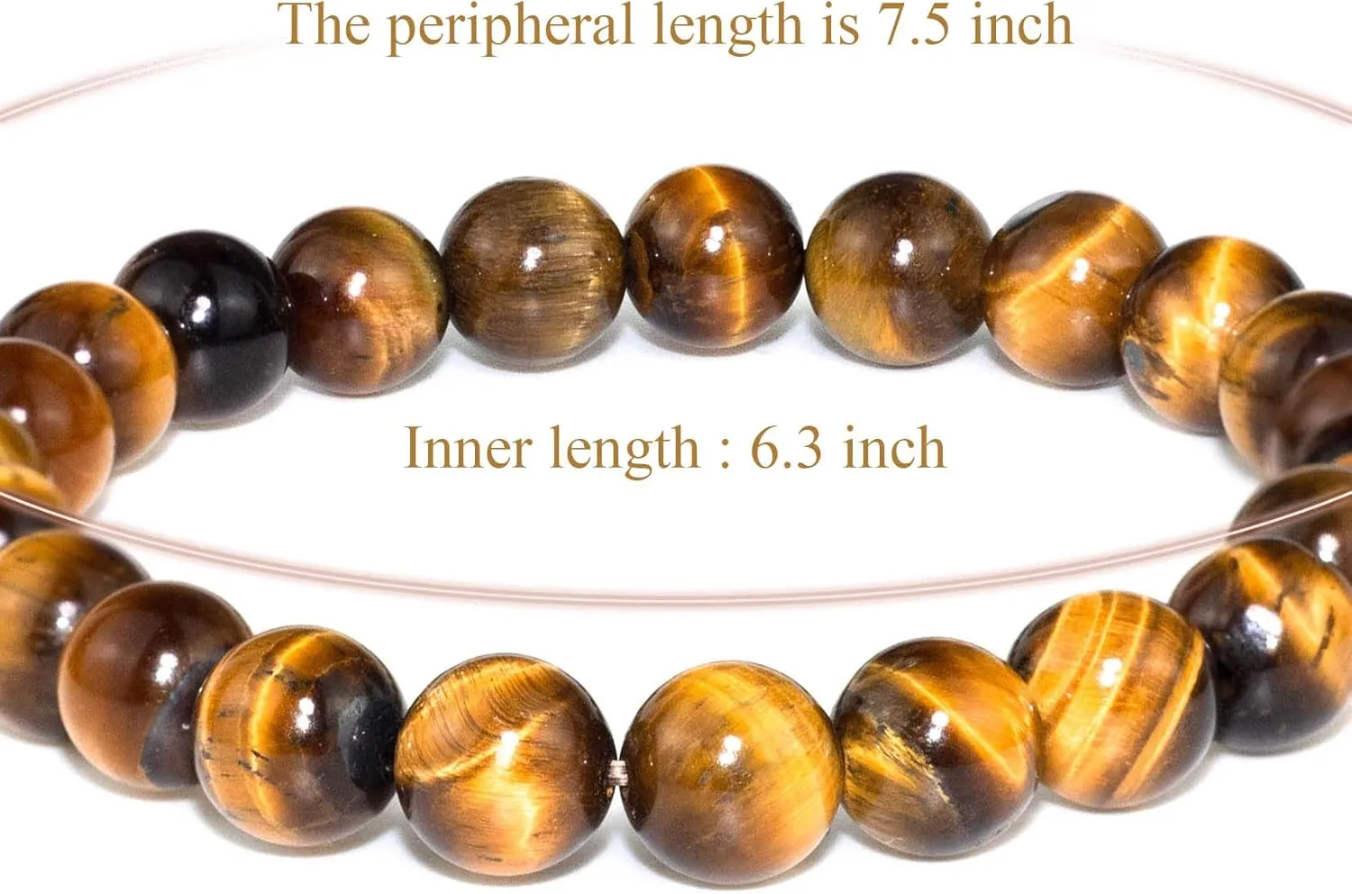 DAZCOLO 8mm Natural Gemstone Stretch Bracelet, Handmade Unisex Crystal Bracelets for Meditation, Yoga, Spiritual Healing & Positive Energy